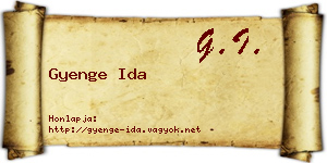 Gyenge Ida névjegykártya